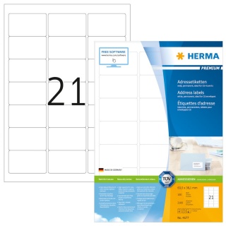 Herma Premium-Universal-Etiketten 4677 weiß 100 Blatt