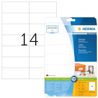 Herma Premium-Universal-Etiketten 5057 wei 25 Blatt