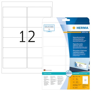 Herma Special-Etiketten 10017 Movables wieder ablsbar wei 25 Blatt
