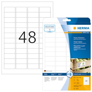 Herma Special-Etiketten Power Etiketten 10902 wei 1200er Pack