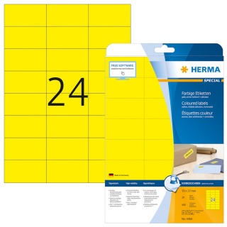Herma Universaletikett 4466 gelb wieder ablsbar 20 Blatt