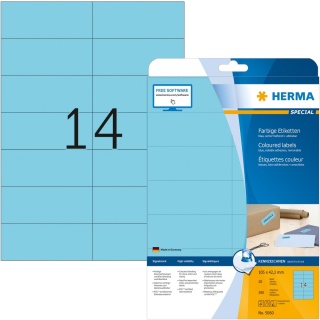 Herma Special-Universal-Etiketten 5060 blau wieder ablsbar 20 Blatt