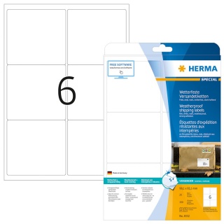 Herma Versand-Etiketten 8332 Folie wei 150er Pack