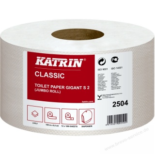 Katrin Toilettenpapier Classic Gigant S2 2504 wei 2-lagig 150 m 12 Rollen