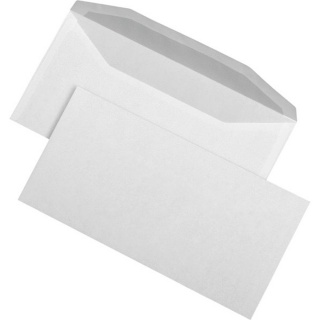 Kuvertierhüllen DL nassklebend mit Fenster ISK weiß 1000er Pack