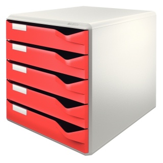 Leitz Schubladenbox 52800025 DIN A4 5 Schübe rot