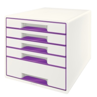 Leitz Schubladenbox WOW CUBE 52142062 DIN A4+ 5 Fcher violett