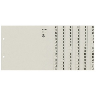 Leitz Serienregister 13060085 DIN A4 6-teilig A-Z grau 90 Blatt