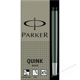 Parker Tintenpatrone Quink Z44 1950382 schwarz 5er Pack