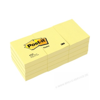 3M Post-it Haftnotizen 653E 38 x 51mm gelb 12er Pack
