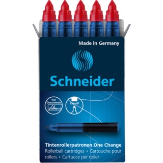 Schneider Tintenrollermine One Change 185402 0,6 mm rot 5er Pack