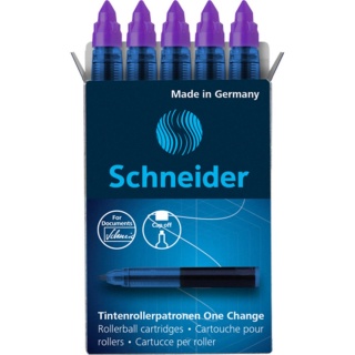 Schneider Tintenrollermine One Change 185408 0,6 mm violett 5er Pack