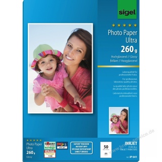 Sigel Inkjet Fotopapier Ultra IP641 DIN A4 260 g 50 Blatt