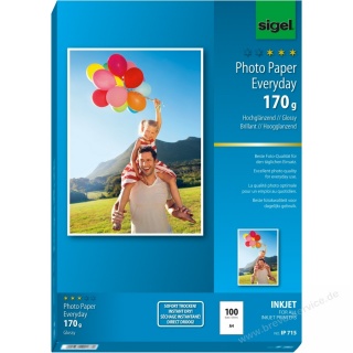 Sigel Inkjet Fotopapier Everyday IP715 DIN A4 170 g 100 Blatt