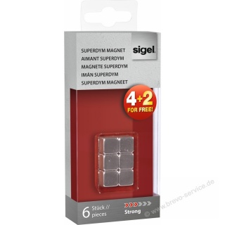 Sigel Magnet SuperDym C5 Strong BA192 Wrfel 10 mm 4,5 kg 6er Pack