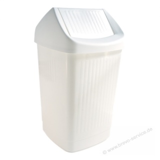 Teko Schwingdeckel-Abfallbehälter 10137202 50 Liter weiß