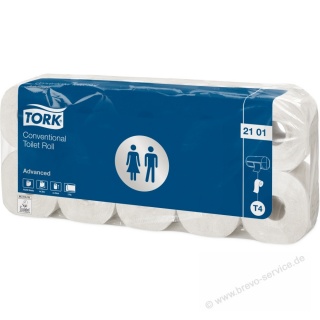 Tork Toilettenpapier Advanced 2101 2-lagig T4 System wei 10 Rollen