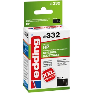 edding Tintenpatrone EDD-332 kompatibel zu HP 920XL CD975AE schwarz