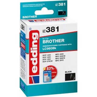 edding Tintenpatrone EDD-381 kompatibel zu Brother LC980BK schwarz