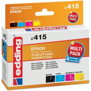 edding Tintenpatrone EDD-415 kompatibel zu Epson T1291-1294 Multipack