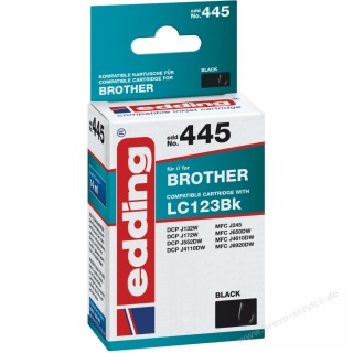 edding Tintenpatrone EDD-445 kompatibel zu Brother LC123BK schwarz