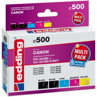 edding Tintenpatrone EDD-500 kompatibel zu Canon PGi-520 CLi-521 Multipack