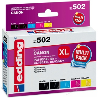 edding Tintenpatrone EDD-502 kompatibel zu Canon PGI-550 CLI-551 Multipack