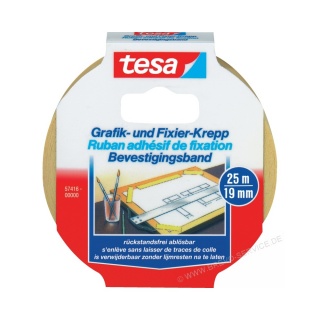 tesa Grafik- und Fixier-Kreppband 57416-00000 19 mm x 25 m beige