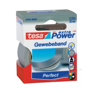 grau 38 mm TESA extra Power® 56343 Gewebeband Perfect 2,75 m 